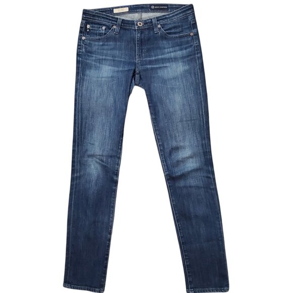 AG The Stilt 26R (Meas 29x30 7" Low Rise) Dark  Stretch Cigarette Leg Jeans A19 - Picture 1 of 11